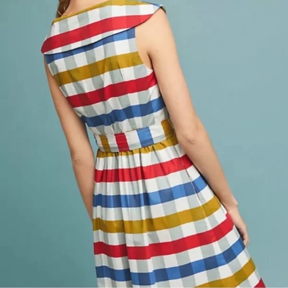 ❌Sold -Like-New! Maeve Anthropologie Cricket Club Gingham Belted Dress - Picture 4 of 16